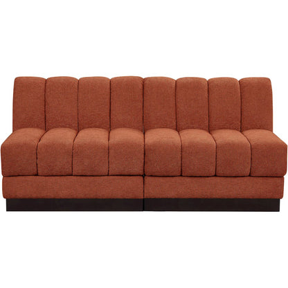 Quinn Cognac Chenille Fabric Modular Sofa