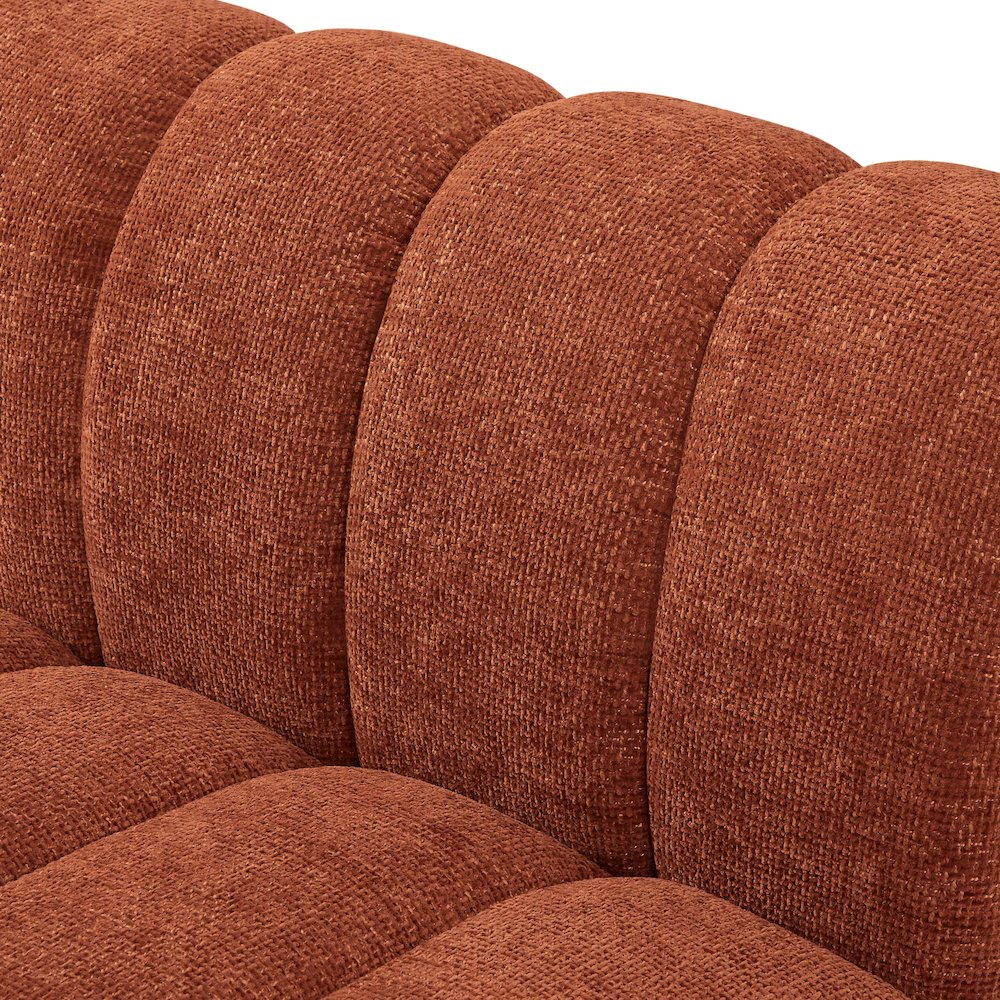 Quinn Cognac Chenille Fabric Modular Sofa