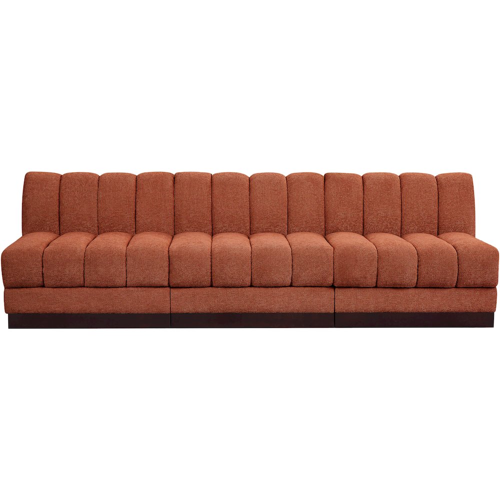 Quinn Cognac Chenille Fabric Modular Sofa