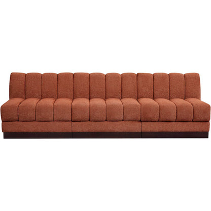 Quinn Cognac Chenille Fabric Modular Sofa