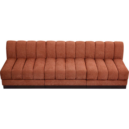 Quinn Cognac Chenille Fabric Modular Sofa