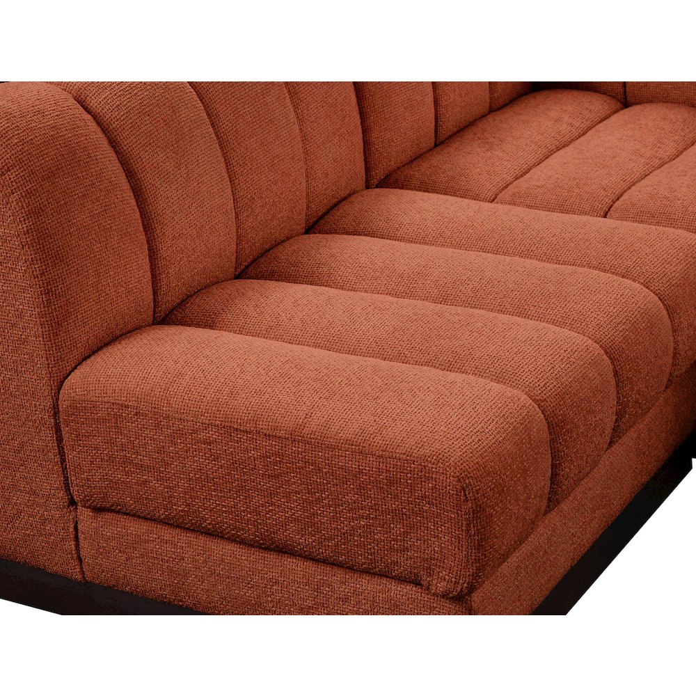 Quinn Cognac Chenille Fabric Modular Sectional