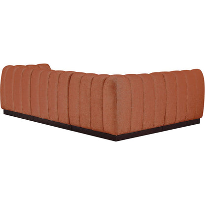 Quinn Cognac Chenille Fabric Modular Sectional