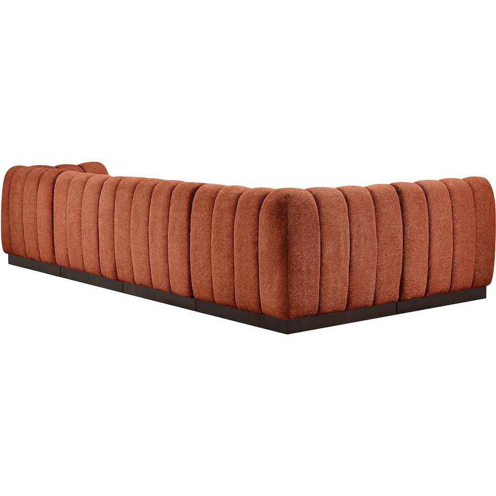 Quinn Cognac Chenille Fabric Modular Sectional
