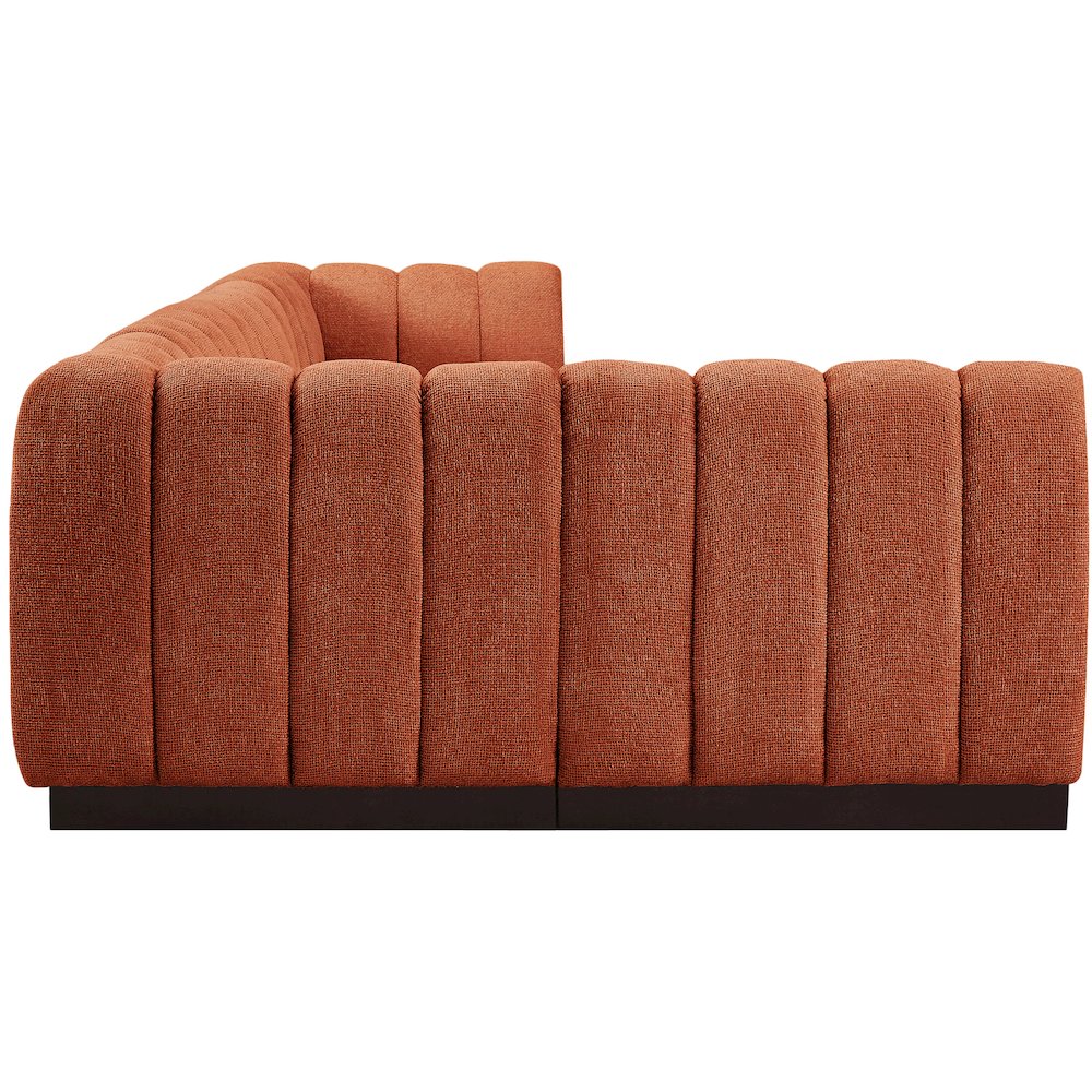 Quinn Cognac Chenille Fabric Modular Sectional