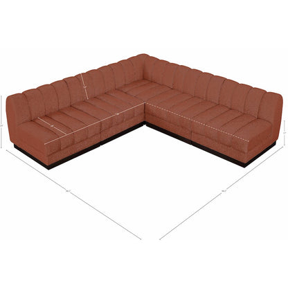 Quinn Cognac Chenille Fabric Modular Sectional