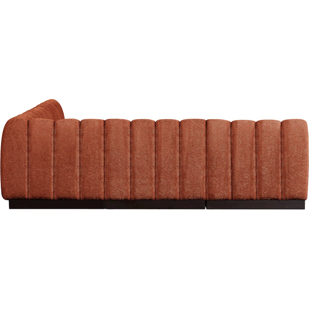 Quinn Cognac Chenille Fabric Modular Sectional