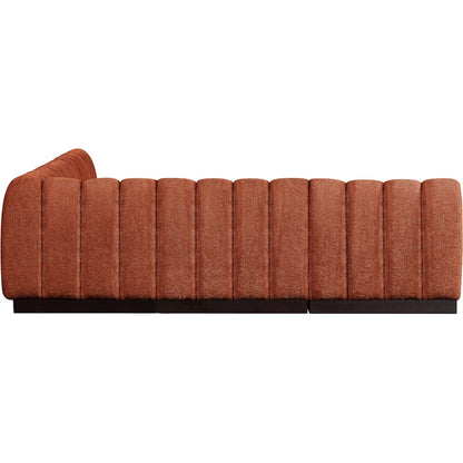 Quinn Cognac Chenille Fabric Modular Sectional