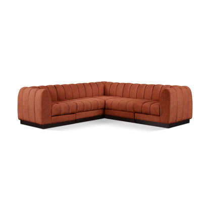 Quinn Cognac Chenille Fabric Modular Sectional