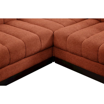Quinn Cognac Chenille Fabric Modular Sectional