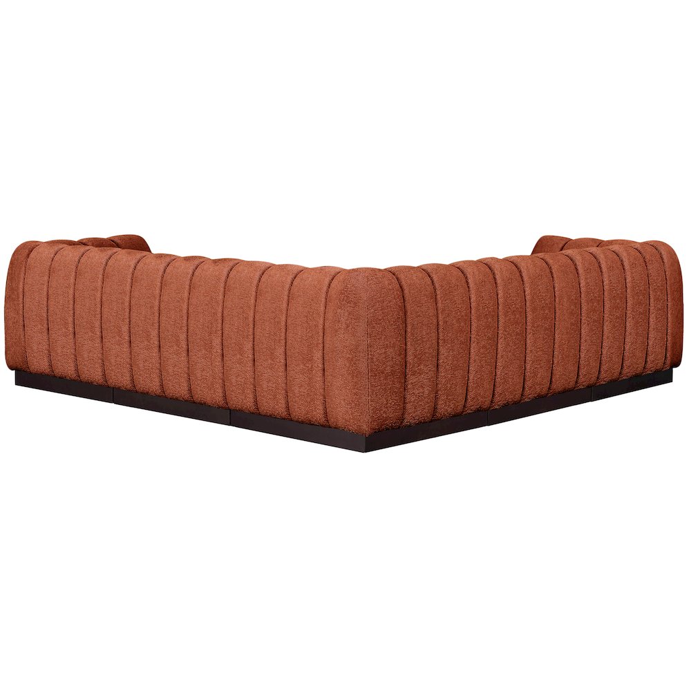Quinn Cognac Chenille Fabric Modular Sectional