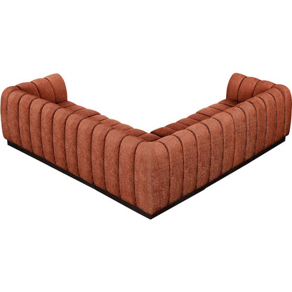 Quinn Cognac Chenille Fabric Modular Sectional