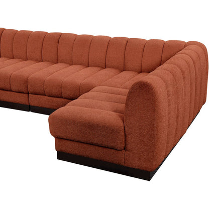 Quinn Cognac Chenille Fabric Modular Sectional