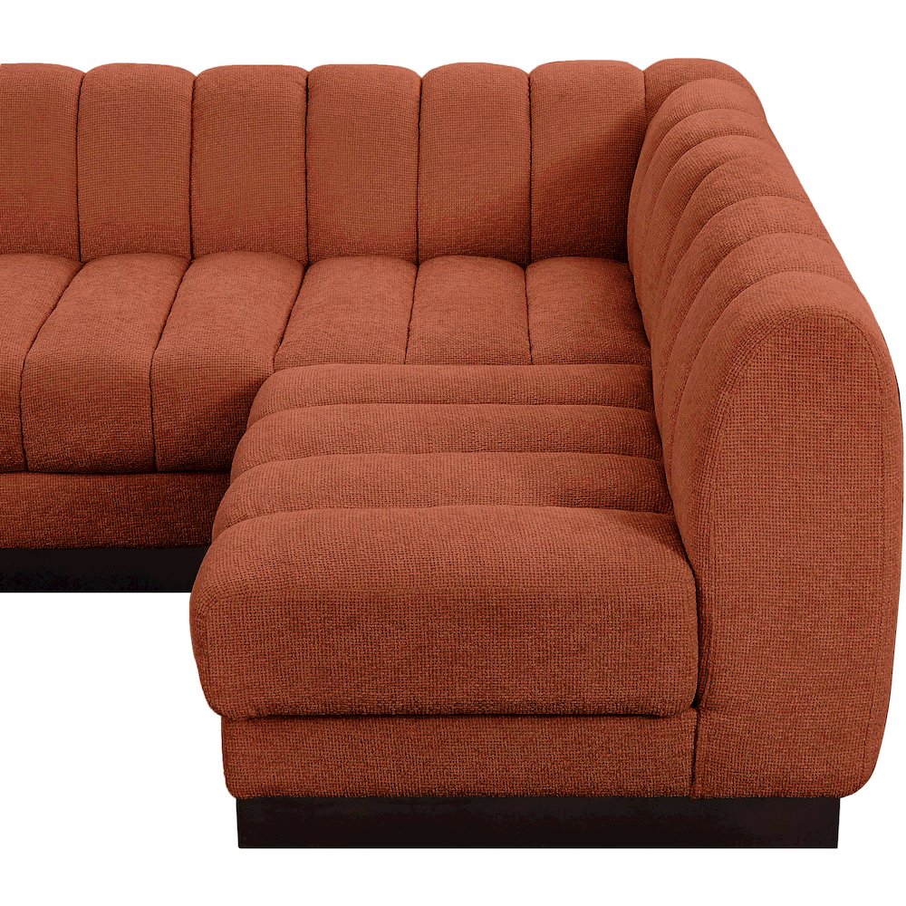 Quinn Cognac Chenille Fabric Modular Sectional