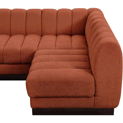 Quinn Cognac Chenille Fabric Modular Sectional
