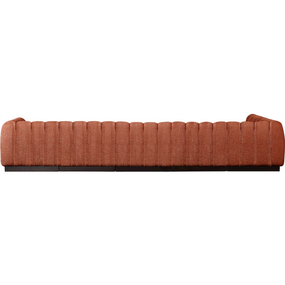 Quinn Cognac Chenille Fabric Modular Sectional