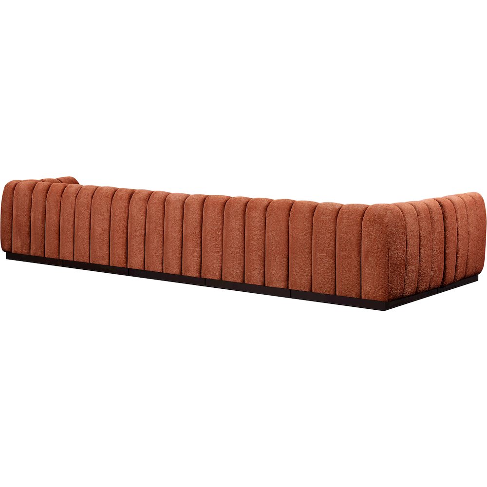 Quinn Cognac Chenille Fabric Modular Sectional