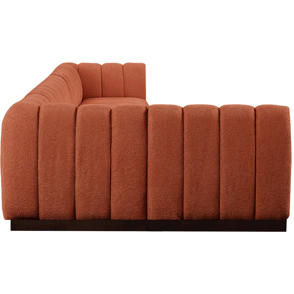 Quinn Cognac Chenille Fabric Modular Sectional