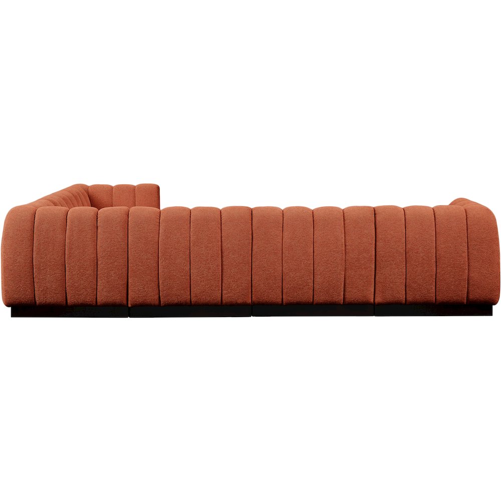 Quinn Cognac Chenille Fabric Modular Sectional