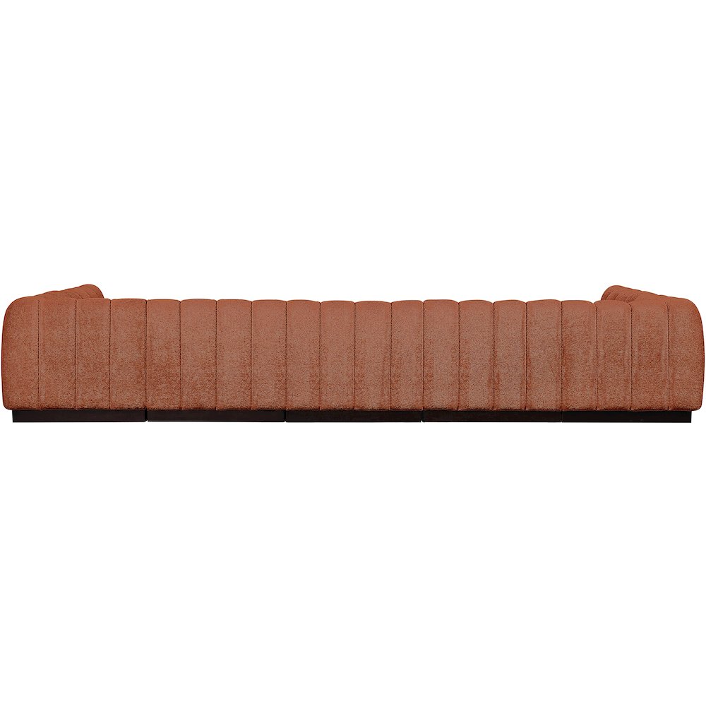 Quinn Cognac Chenille Fabric Modular Sectional