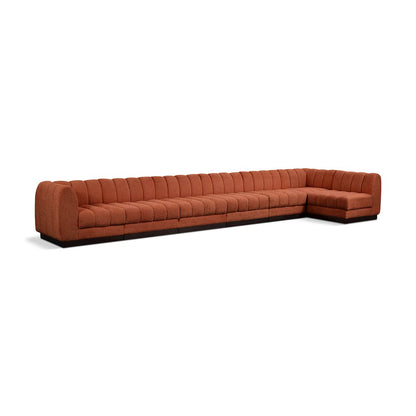 Quinn Cognac Chenille Fabric Modular Sectional