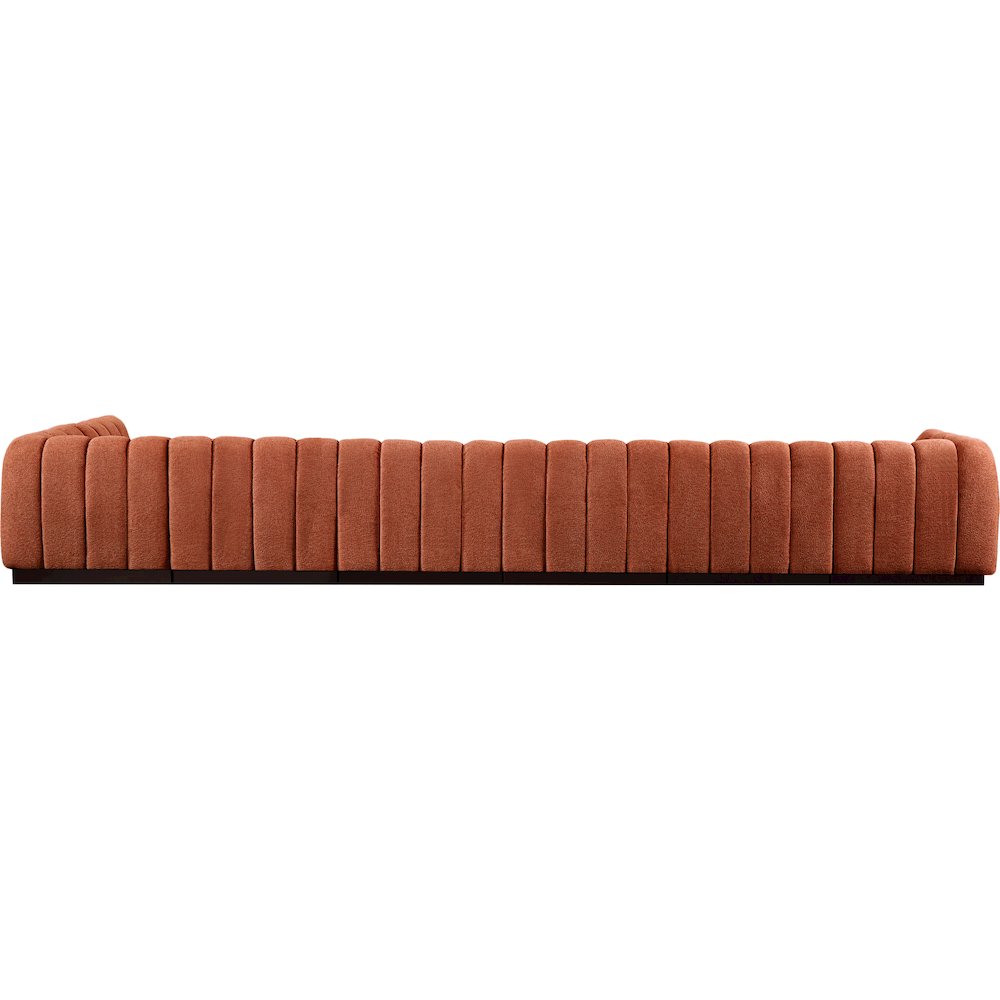 Quinn Cognac Chenille Fabric Modular Sectional