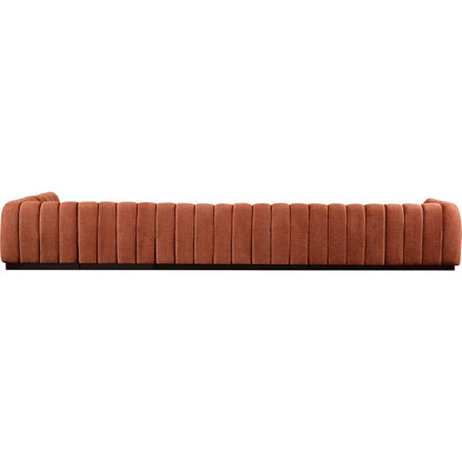 Quinn Cognac Chenille Fabric Modular Sectional