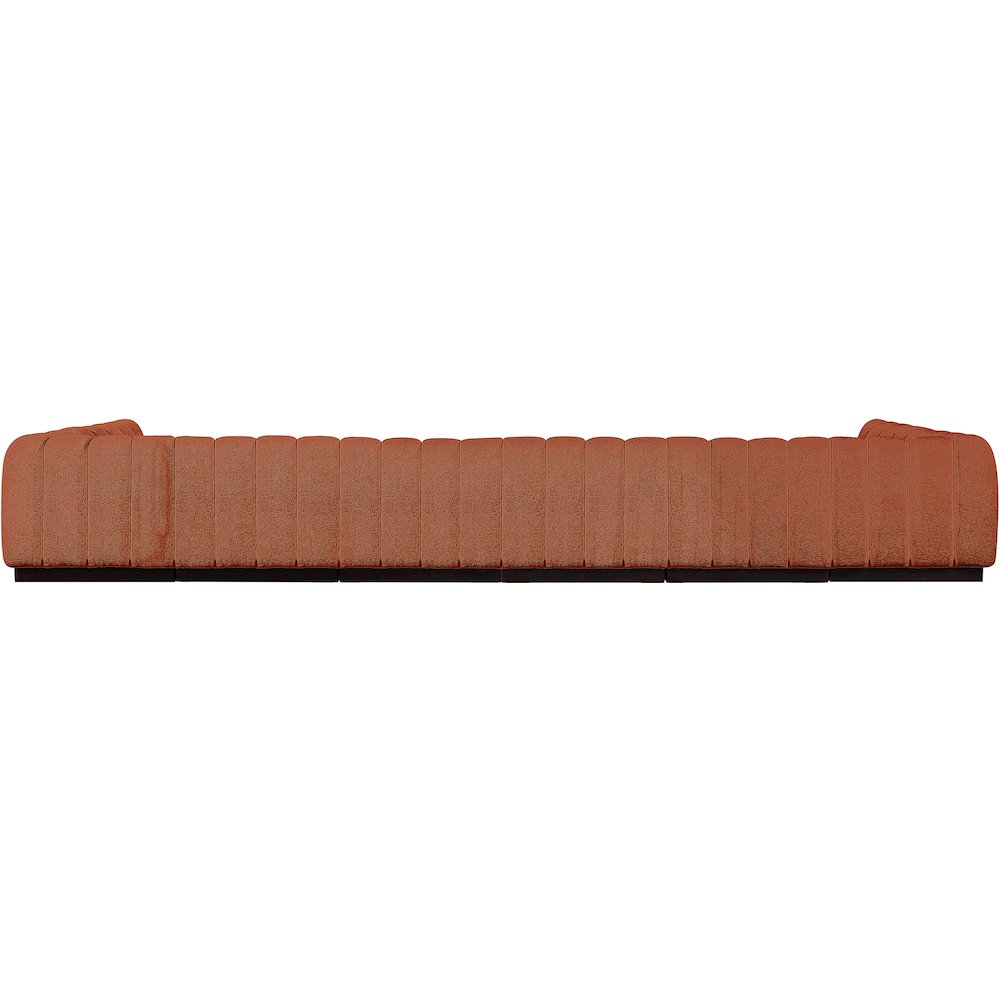 Quinn Cognac Chenille Fabric Modular Sectional