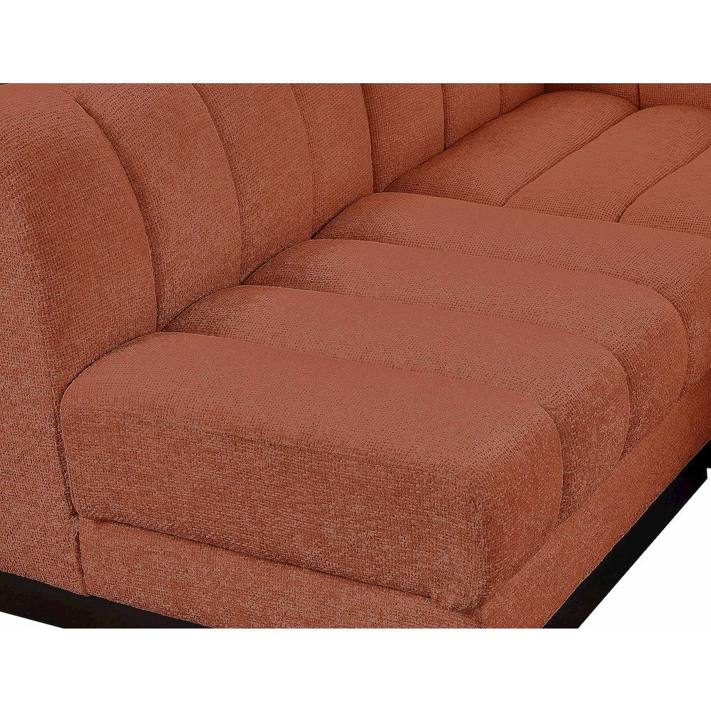 Quinn Cognac Chenille Fabric Modular Sectional