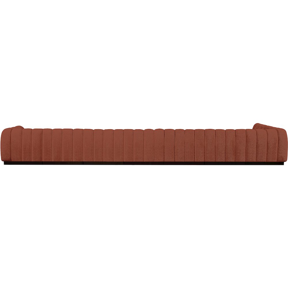 Quinn Cognac Chenille Fabric Modular Sectional