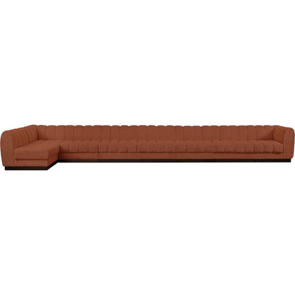 Quinn Cognac Chenille Fabric Modular Sectional