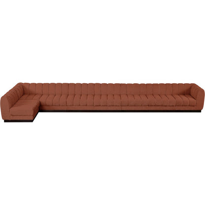 Quinn Cognac Chenille Fabric Modular Sectional