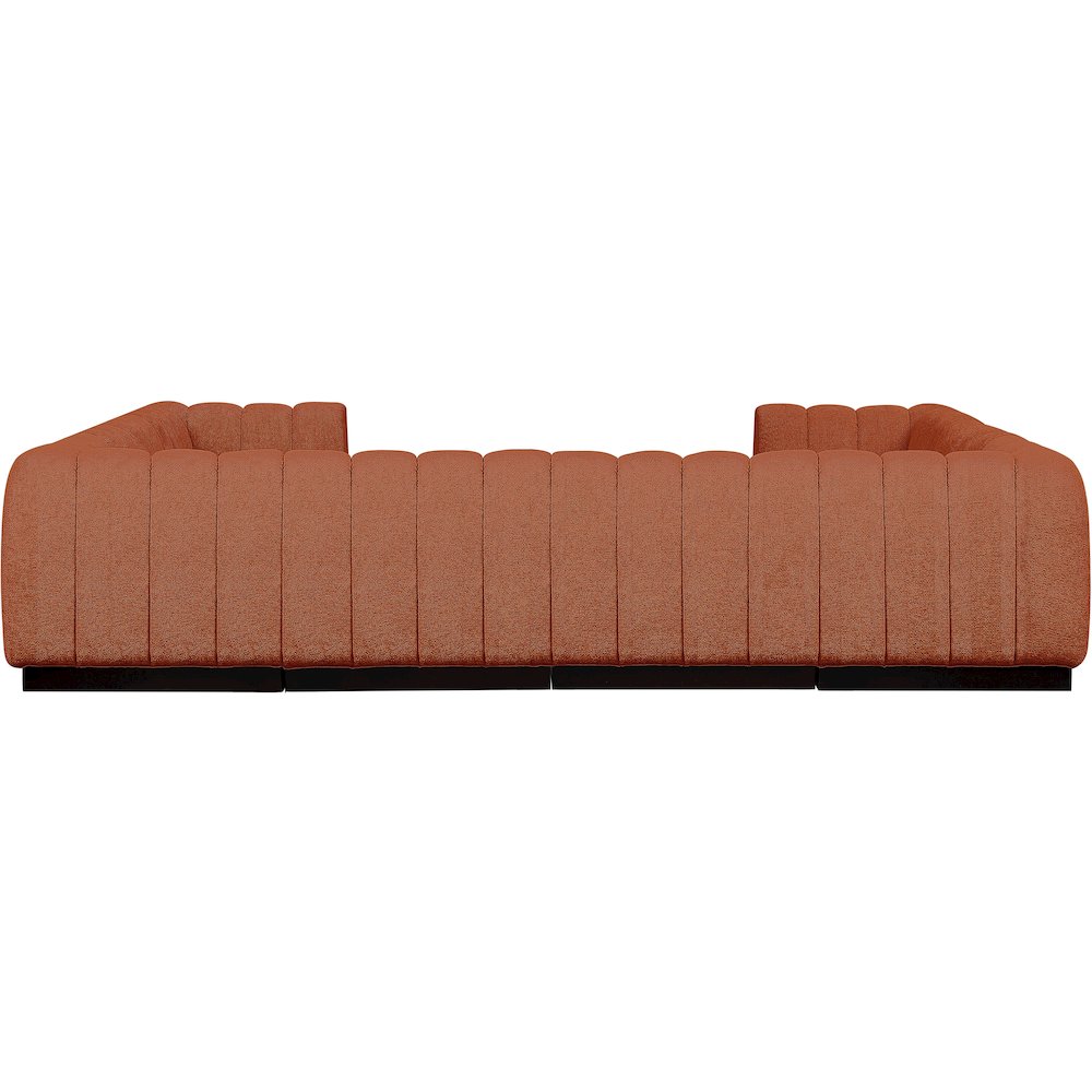 Quinn Cognac Chenille Fabric Modular Sectional