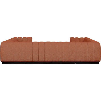 Quinn Cognac Chenille Fabric Modular Sectional