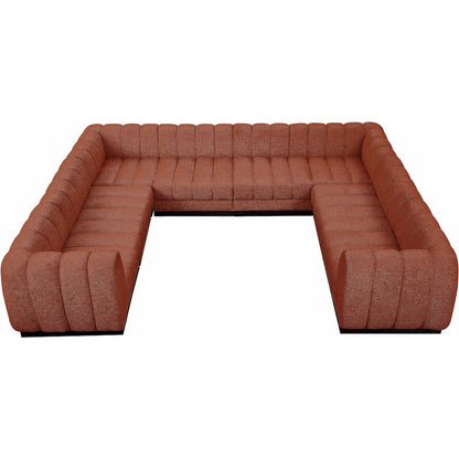 Quinn Cognac Chenille Fabric Modular Sectional