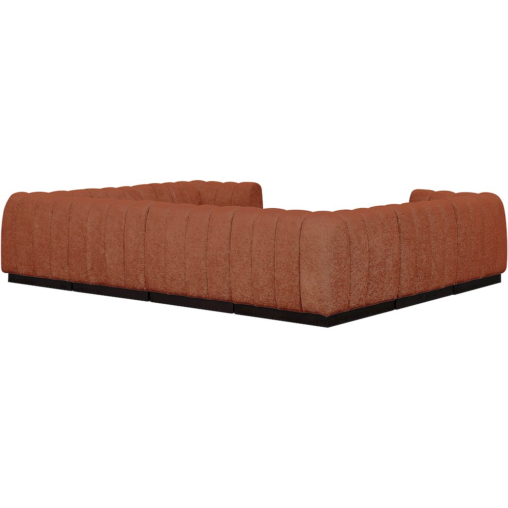 Quinn Cognac Chenille Fabric Modular Sectional