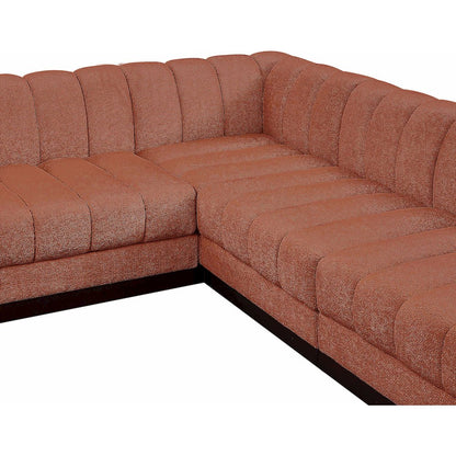 Quinn Cognac Chenille Fabric Modular Sectional