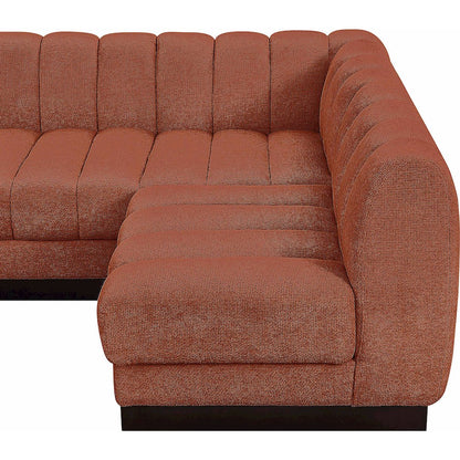 Quinn Cognac Chenille Fabric Modular Sectional