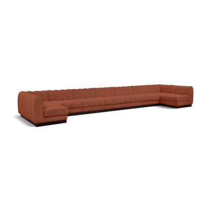 Quinn Cognac Chenille Fabric Modular Sectional