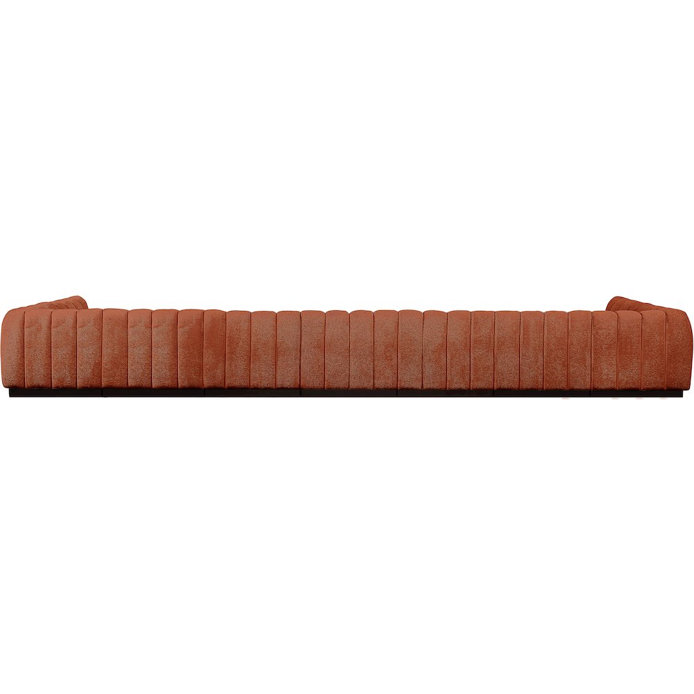 Quinn Cognac Chenille Fabric Modular Sectional