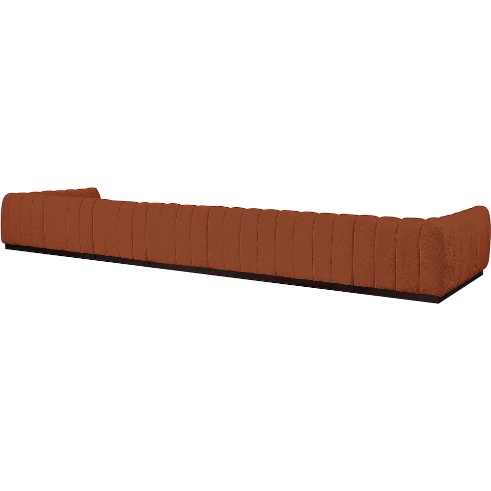 Quinn Cognac Chenille Fabric Modular Sectional