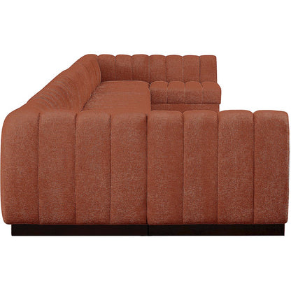 Quinn Cognac Chenille Fabric Modular Sectional
