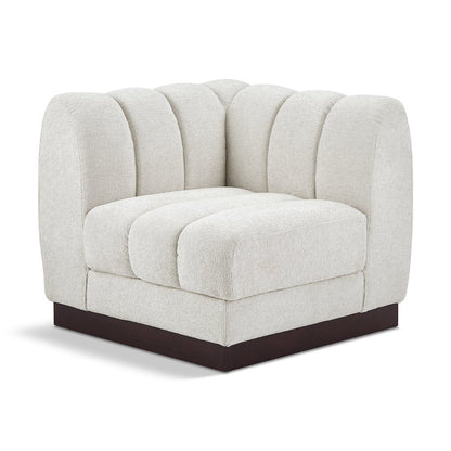 Quinn Cream Chenille Fabric Corner Chair