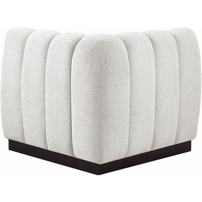 Quinn Cream Chenille Fabric Corner Chair