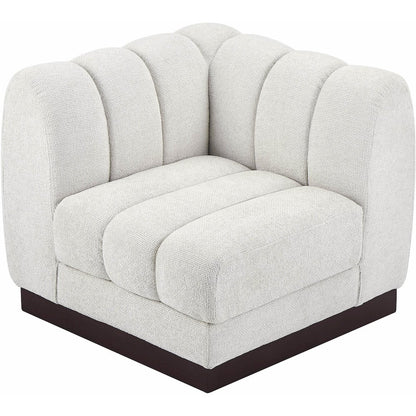 Quinn Cream Chenille Fabric Corner Chair