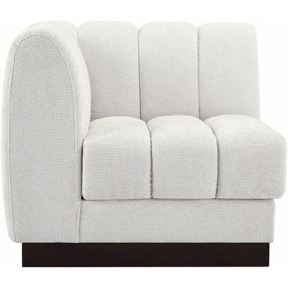 Quinn Cream Chenille Fabric Corner Chair