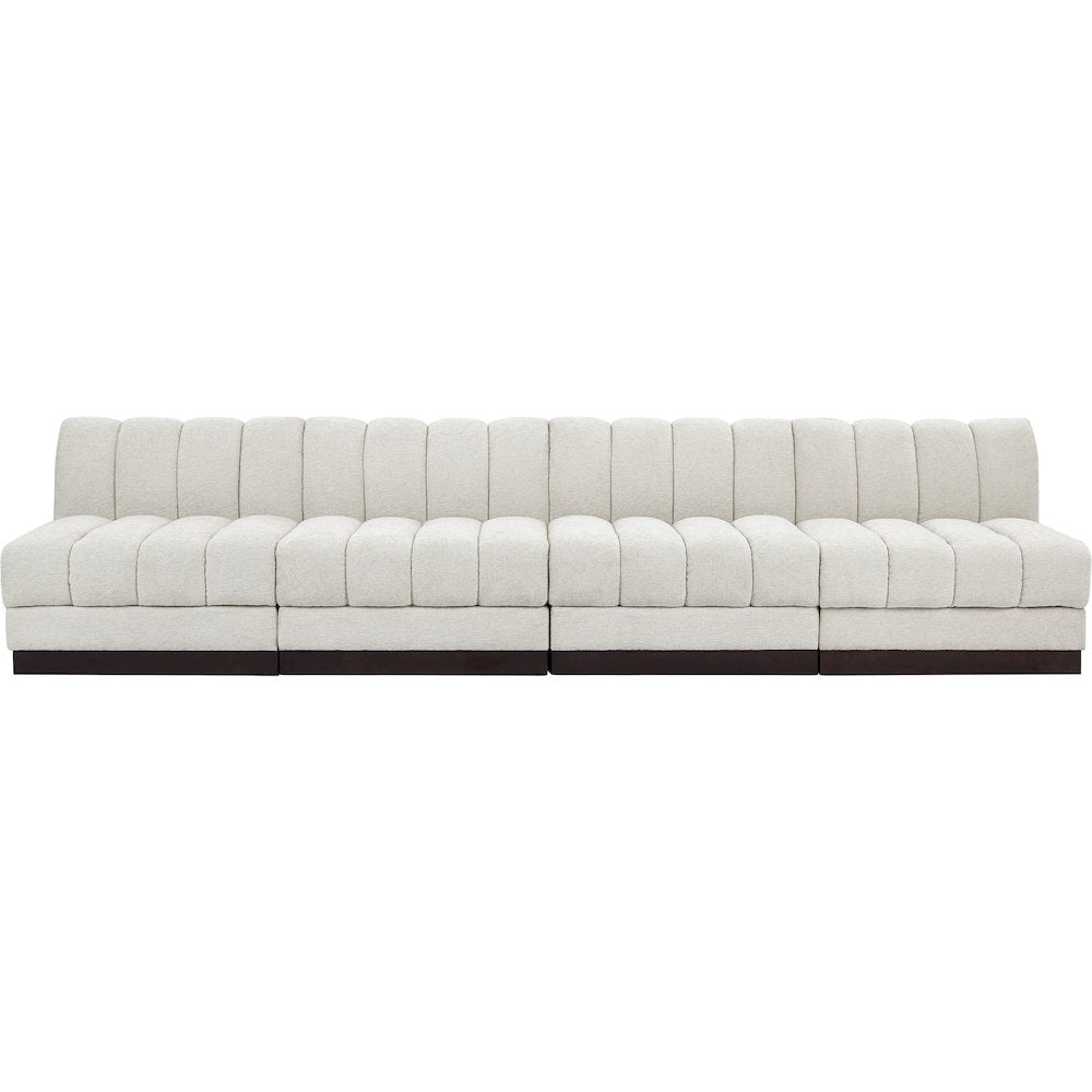 Quinn Cream Chenille Fabric Modular Sofa