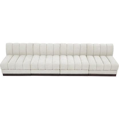 Quinn Cream Chenille Fabric Modular Sofa