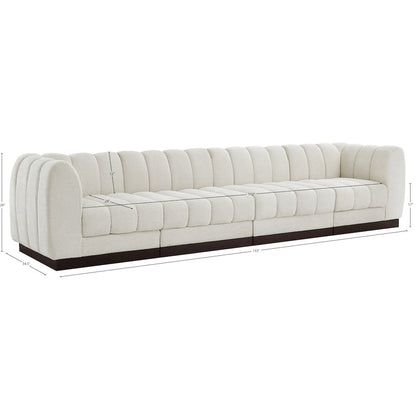 Quinn Cream Chenille Fabric Modular Sofa