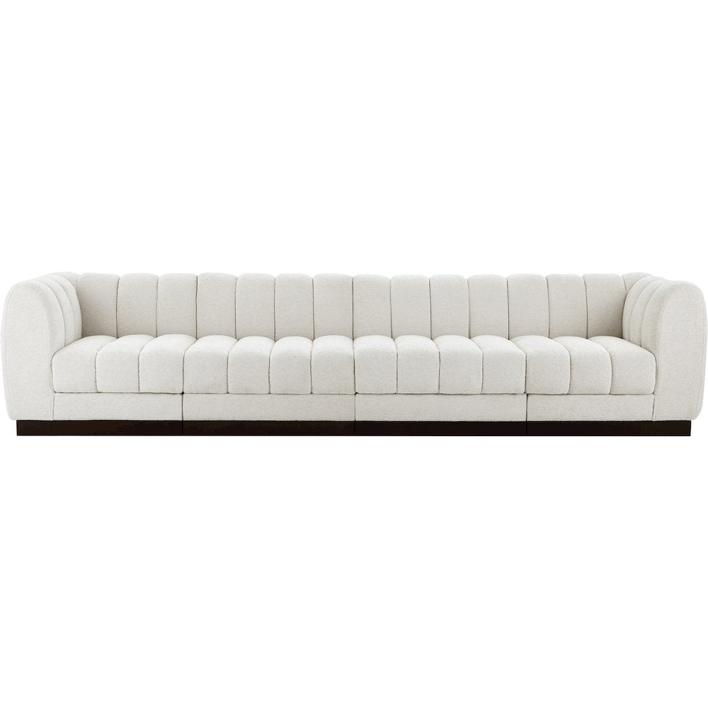 Quinn Cream Chenille Fabric Modular Sofa